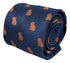 navy dark blue tie with capybara design