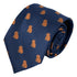 navy dark blue tie with capybara design