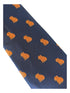 navy dark blue tie with capybara design
