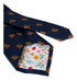 navy dark blue tie with capybara design
