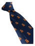 navy dark blue tie with capybara design
