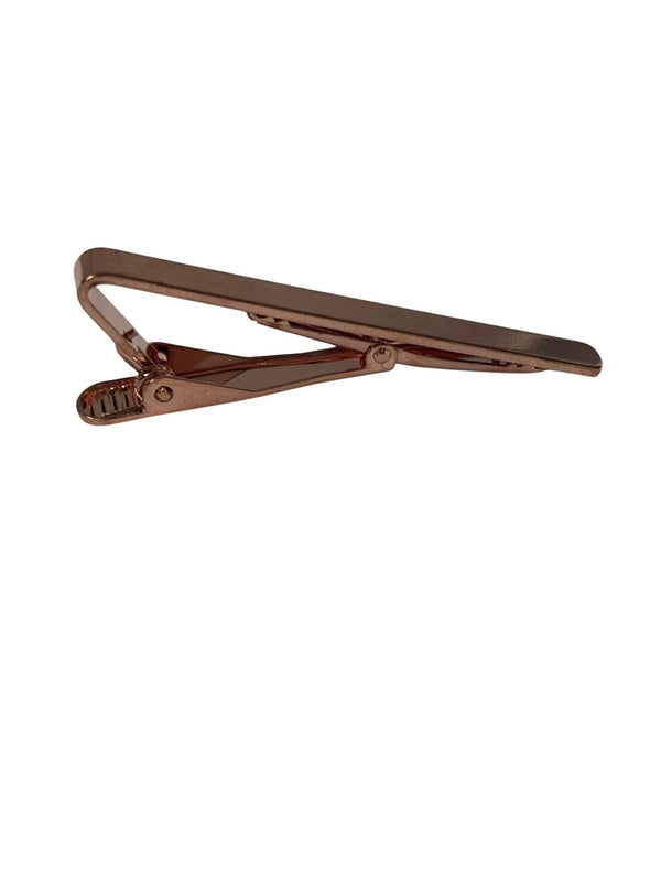 plain traditional rose gold coloured tie clip