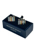 multicoloured striped cufflinks