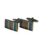 multicoloured striped cufflinks