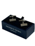 Classic silver cufflinks with a round ridged design