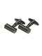 Classic silver cufflinks with a round ridged design