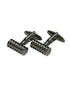 Classic silver cufflinks with a round ridged design
