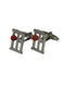 Quirky cricketing style cufflinks in a stumps and ball design