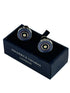Quirky dual style multicolour circular target design cufflinks