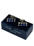 Unusual barrel style silver cufflinks with blue stones
