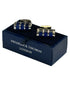 Unusual barrel style silver cufflinks with blue stones
