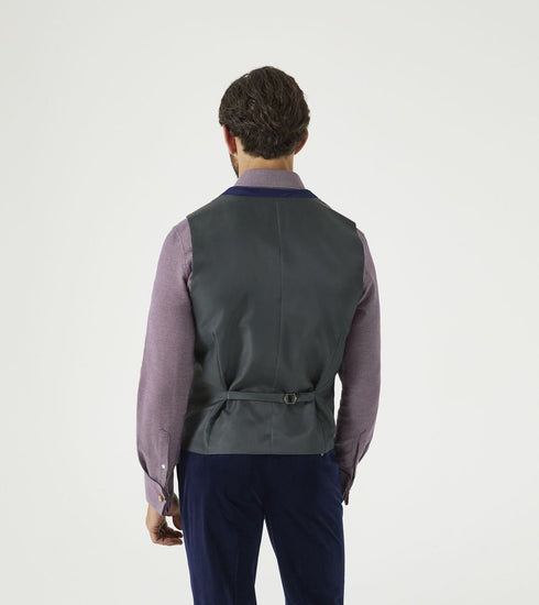 Skopes Atkinson Suit Waistcoat For Men in Navy Blue Corduroy, 34R to 62R
