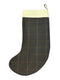 tweed wool Christmas stocking in navy windowpane design