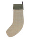 tweed wool Christmas stocking in grey with white windowpane