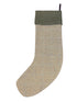 tweed wool Christmas stocking in grey with white windowpane