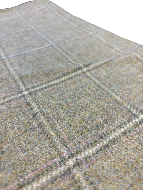 tweed wool Christmas stocking in grey with white windowpane