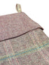 tweed wool Christmas stocking in pink with white and green windowpane and pink top