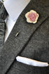 Ivory and pink flower lapel pin