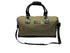 Luxury weekend bag with matching wash bag in forest green and pink check 100% wool tweed with leather straps