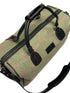 Luxury weekend bag with matching wash bag in forest green and pink check 100% wool tweed with leather straps