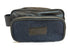 Luxury weekend overnight bag & matching wash bag in navy blue with black leather handles