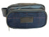 Luxury weekend overnight bag & matching toiletries wash bag navy blue with pink windowpane 100% wool tweed