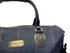 Luxury weekend overnight bag & matching toiletries wash bag navy blue with pink windowpane 100% wool tweed