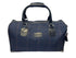 Luxury weekend overnight bag & matching toiletries wash bag navy blue with pink windowpane 100% wool tweed