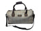 Luxury weekend overnight bag in light blue check with leather handles