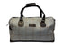 Luxury weekend overnight bag in light blue check with leather handles