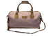 Luxury weekend overnight bag in pale pink with leather handles
