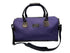 Luxury weekend overnight bag in purple with leather handles