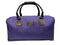 Luxury weekend overnight bag in purple with leather handles