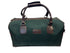 Luxury weekend overnight bag in dark forest green with leather handles