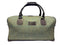 Luxury weekend overnight bag in hunter forest green with plaid check and leather handles