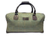 Luxury weekend overnight bag in hunter forest green with plaid check and leather handles