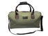 Luxury weekend overnight bag in hunter forest green with plaid check and leather handles