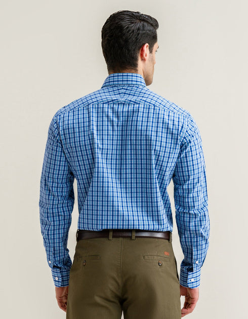Sky Blue Casual Check Shirt