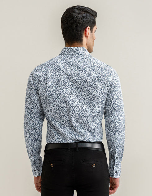 Easy Care Patterned Shirt - White