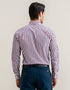 Royal Blue and Red Striped Formal Shirt