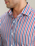 Royal Blue and Red Striped Formal Shirt