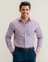 Royal Blue and Red Striped Formal Shirt