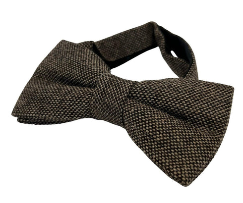 coffee brown luxury wool bow tie