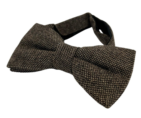 coffee brown luxury wool bow tie