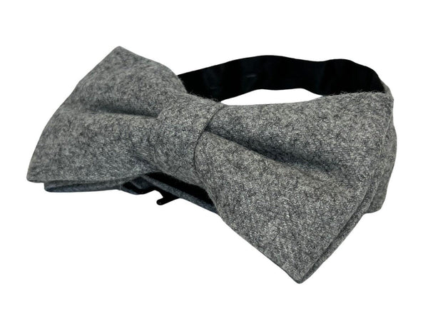 light grey wool bow tie