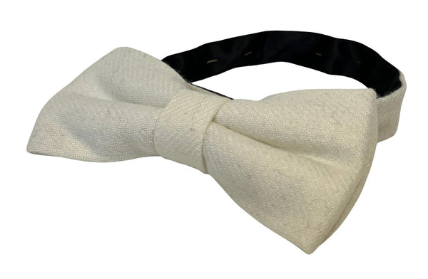 ivory white luxury wool bow tie