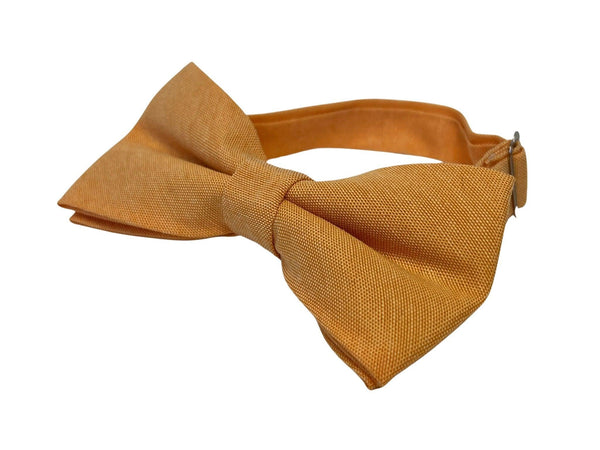 mustard antique yellow gold cotton bow tie