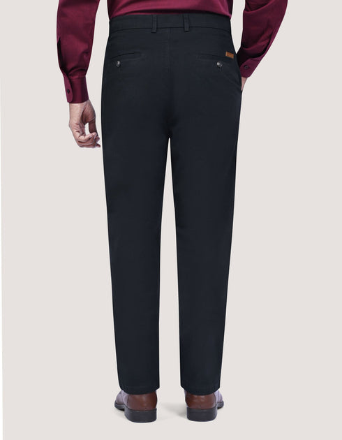 Plain Black Twill Chino Trouser