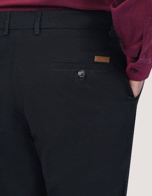 Plain Black Twill Chino Trouser