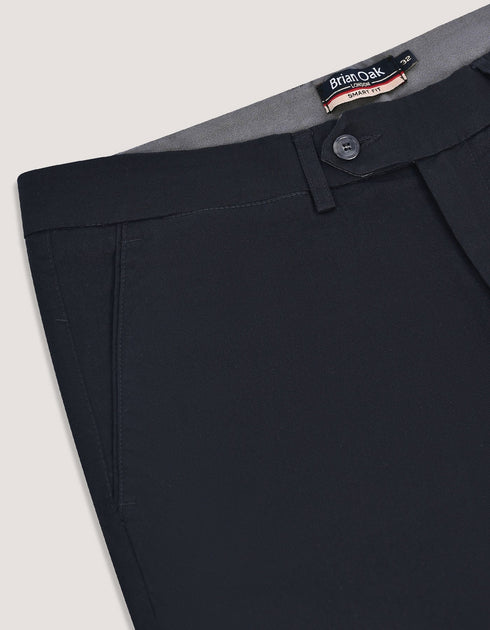Plain Black Twill Chino Trouser
